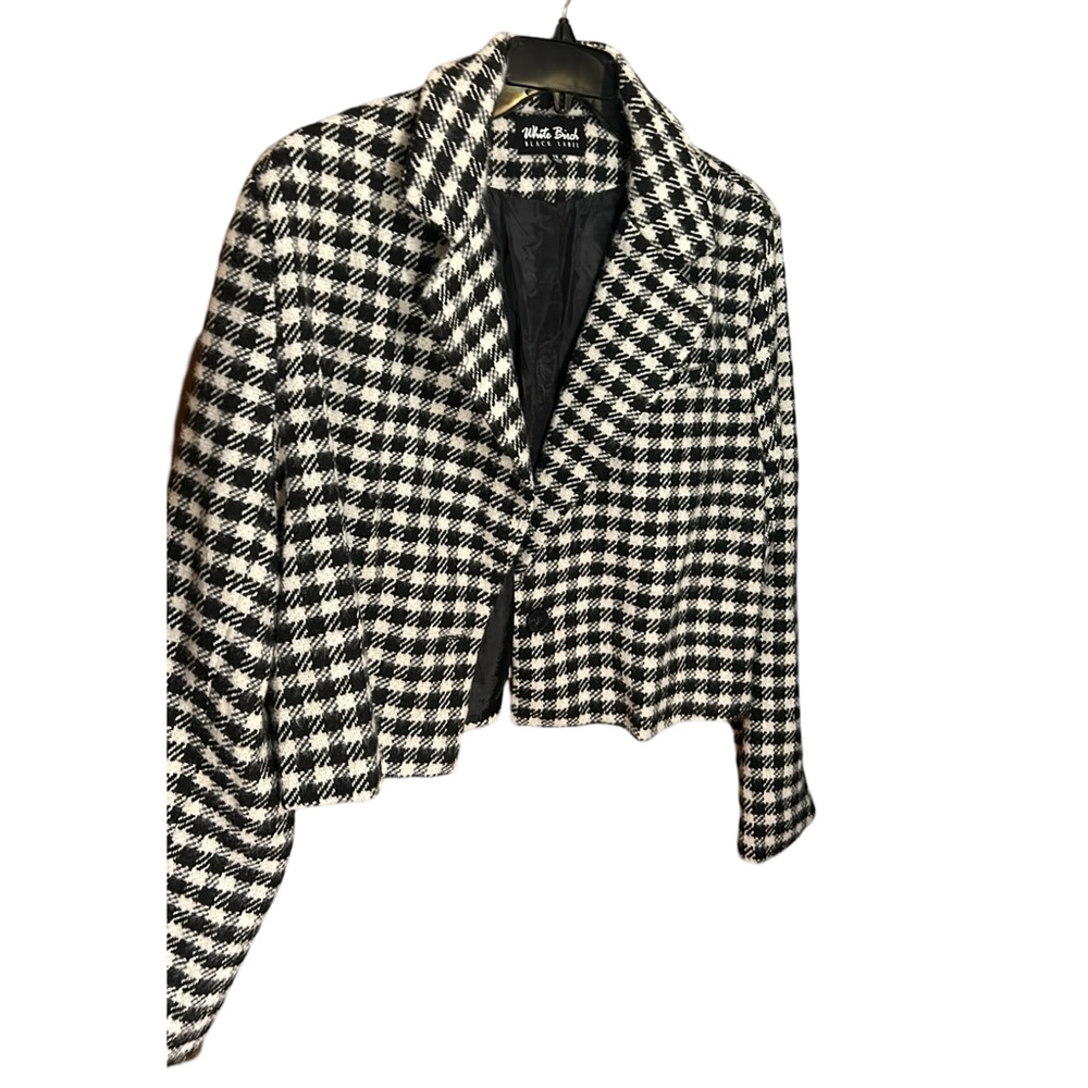 White birch, black label, black and white large checked blazer. Size 1x - Picture 8 of 8